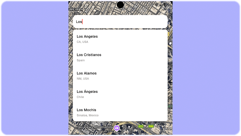 Google Places Search Field